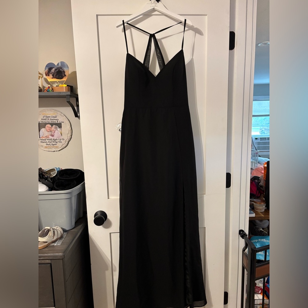 Azazie black bridesmaid dress size 8